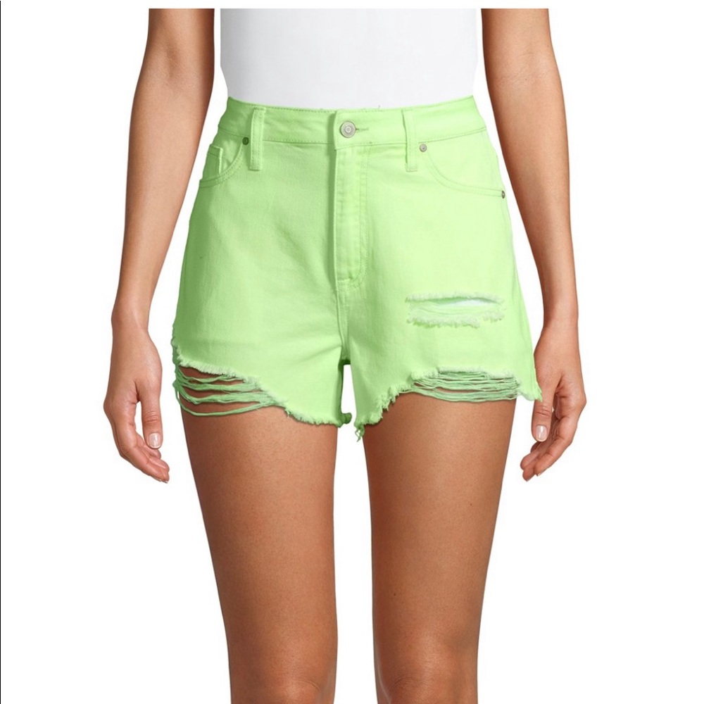 NO BOUNDARIES Lime Green Shorts